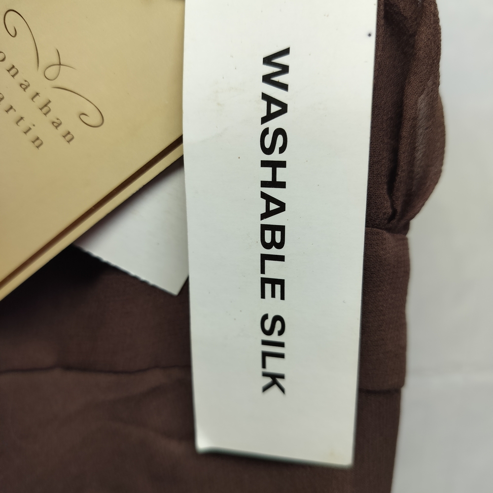 Jonathan Martin 100% Silk Brown Fairycore Romantic Midi Dress Size 10 Cottagecor - Picture 8 of 10